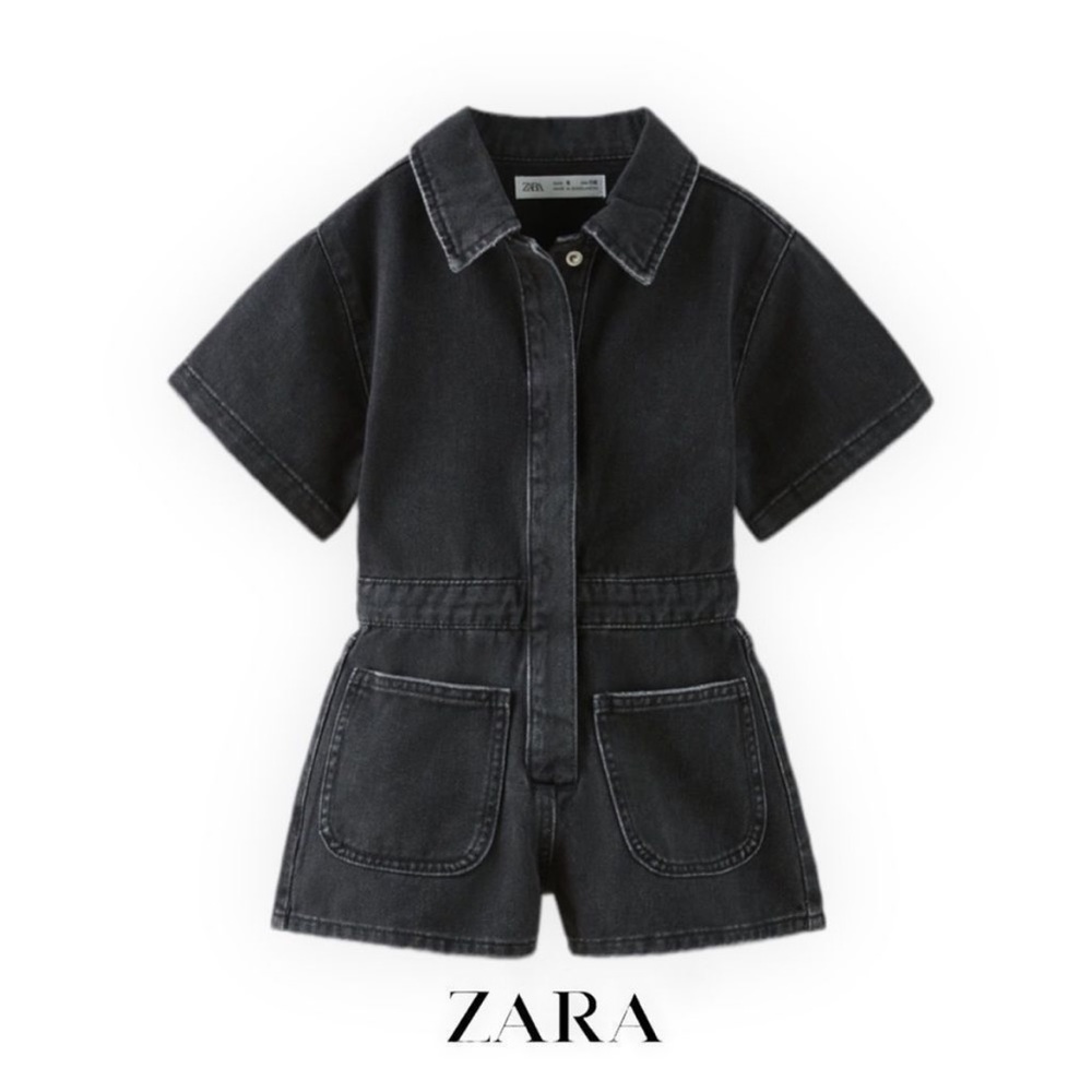 NWT Zara Kids Short Denim Jumpsuit